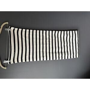 New York & Company Striped Black and White Knit Scarf